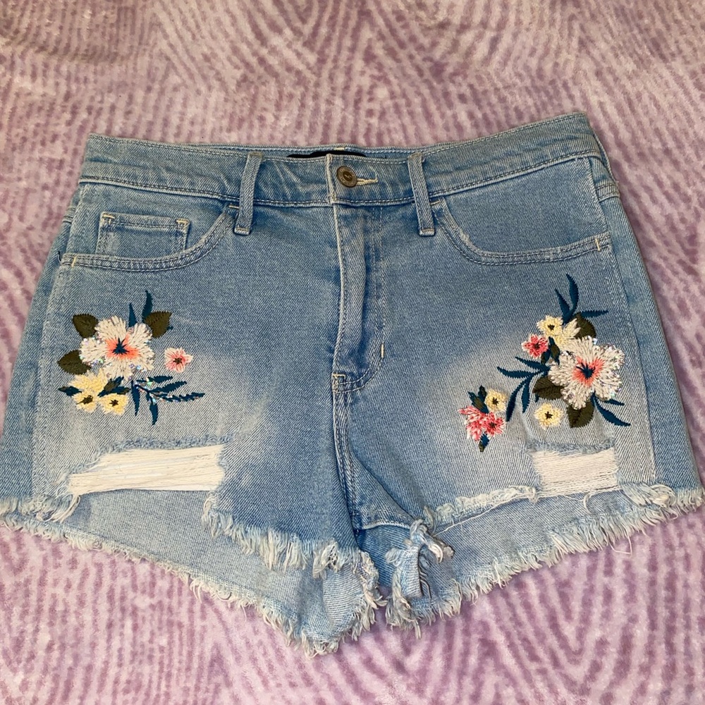 Floral Jean Shorts
